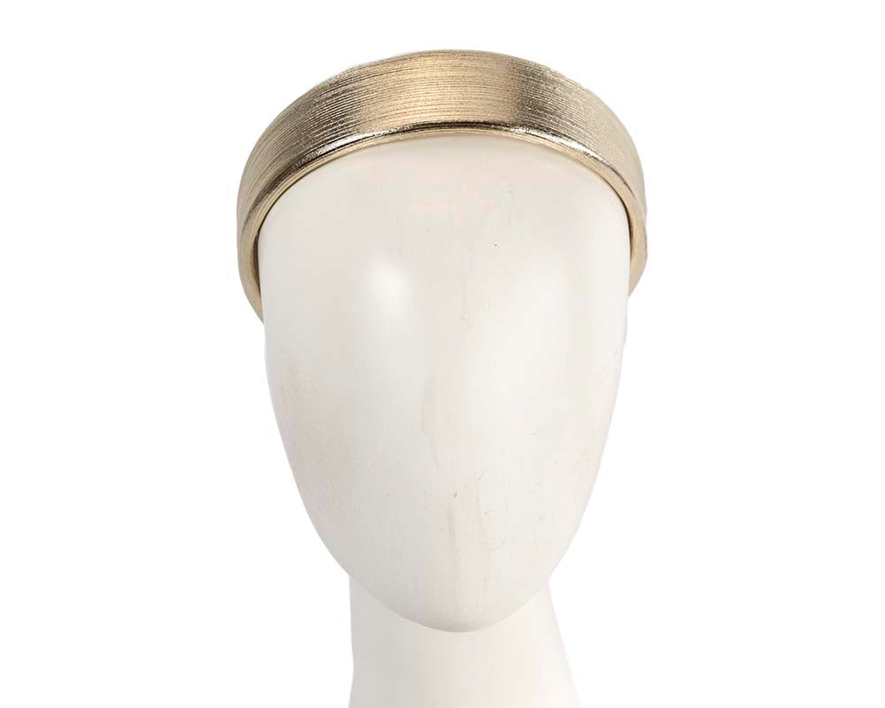Leather gold leather fascinator headband